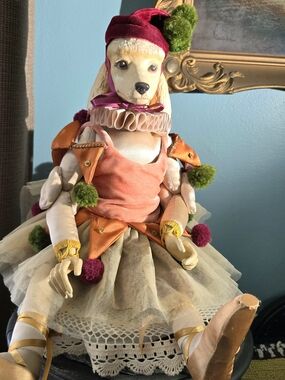 Katherines Collection Wayne Kleski Poodle Ballerina Jester Doll Dog Pup